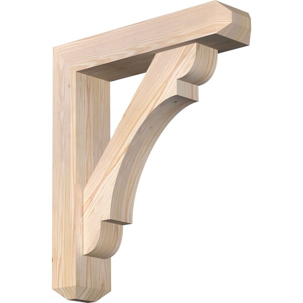Ekena Millwork Olympic Craftsman Smooth Bracket w/ Offset Brace, Douglas Fir, 5 1/2"W x 24"D x 28"H BKT0604X24X28OLY04SDF - main